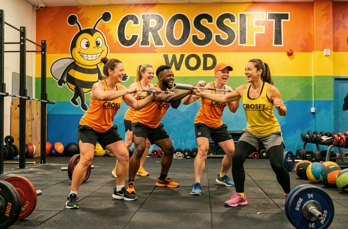 Groupe d'athlètes lors d'un entraînement collectif au CrossFit BumbleBees Besançon