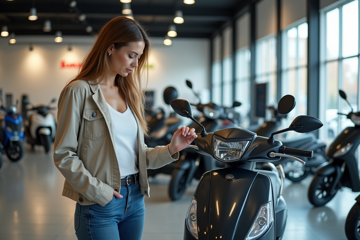 Femme inspectant le prix d