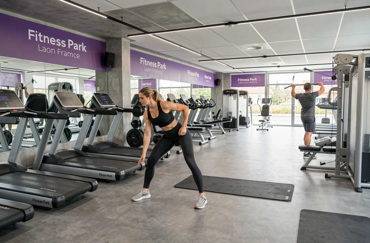 Salle de fitness Fitness Park à Laon avec espace cardio et zone de renforcement musculaire