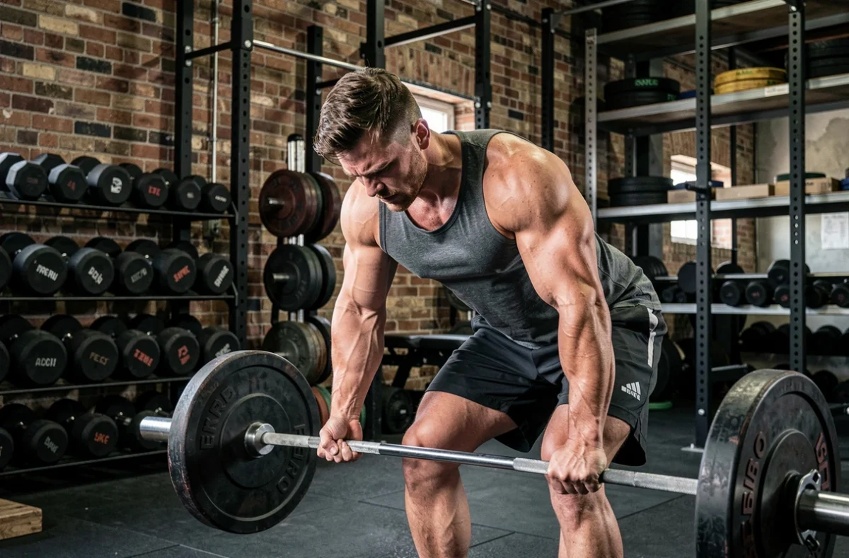 Athlète soulevant des haltères dans la salle de musculation du Snatch Fitness Club
